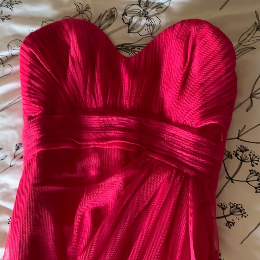 Beautiful pink long strapless dress